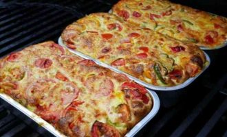 Заливний пиріг з овочами