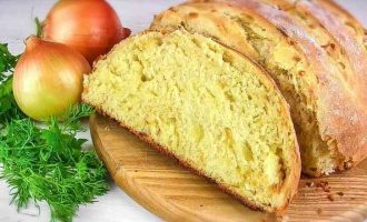 Дріжджовий цибульний хліб у духовці