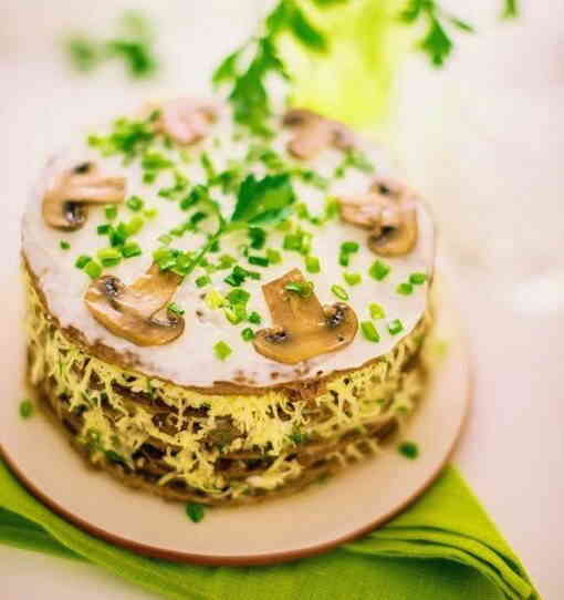 Печінковий торт з грибами